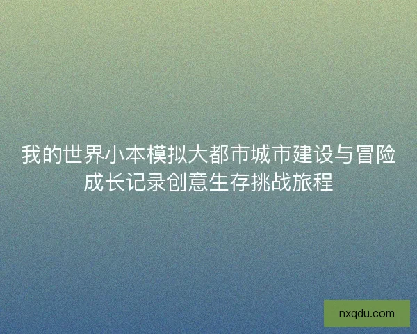 我的世界小本模拟大都市城市建设与冒险成长记录创意生存挑战旅程 我的世界小本模拟大都市城市建设与冒险成长记录创意生存挑战旅程